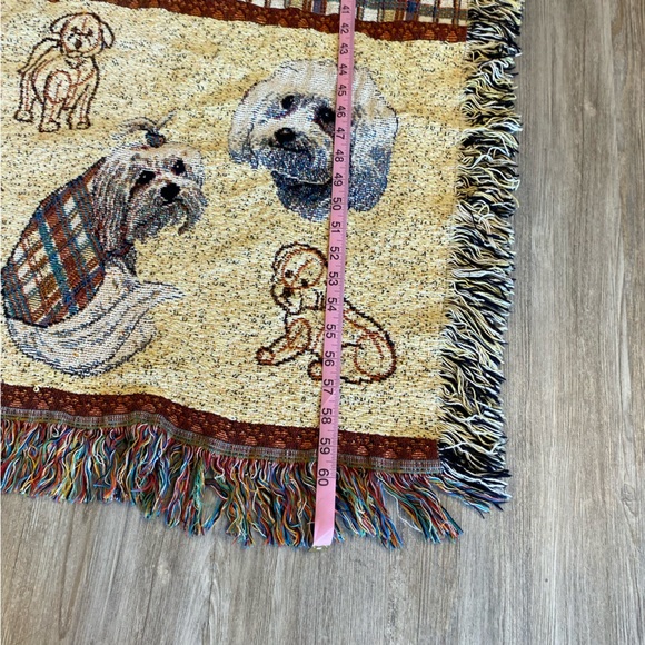 Adorable Maltese Throw Blanket Tapestry with Fringe Puppy Portrait Dog Gift - Picture 3 of 7